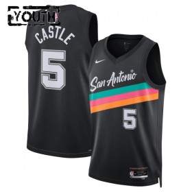 San Antonio Spurs Trikot Stephon Castle Nike 2025-26 City Edition Schwarz Swingman - Kinder